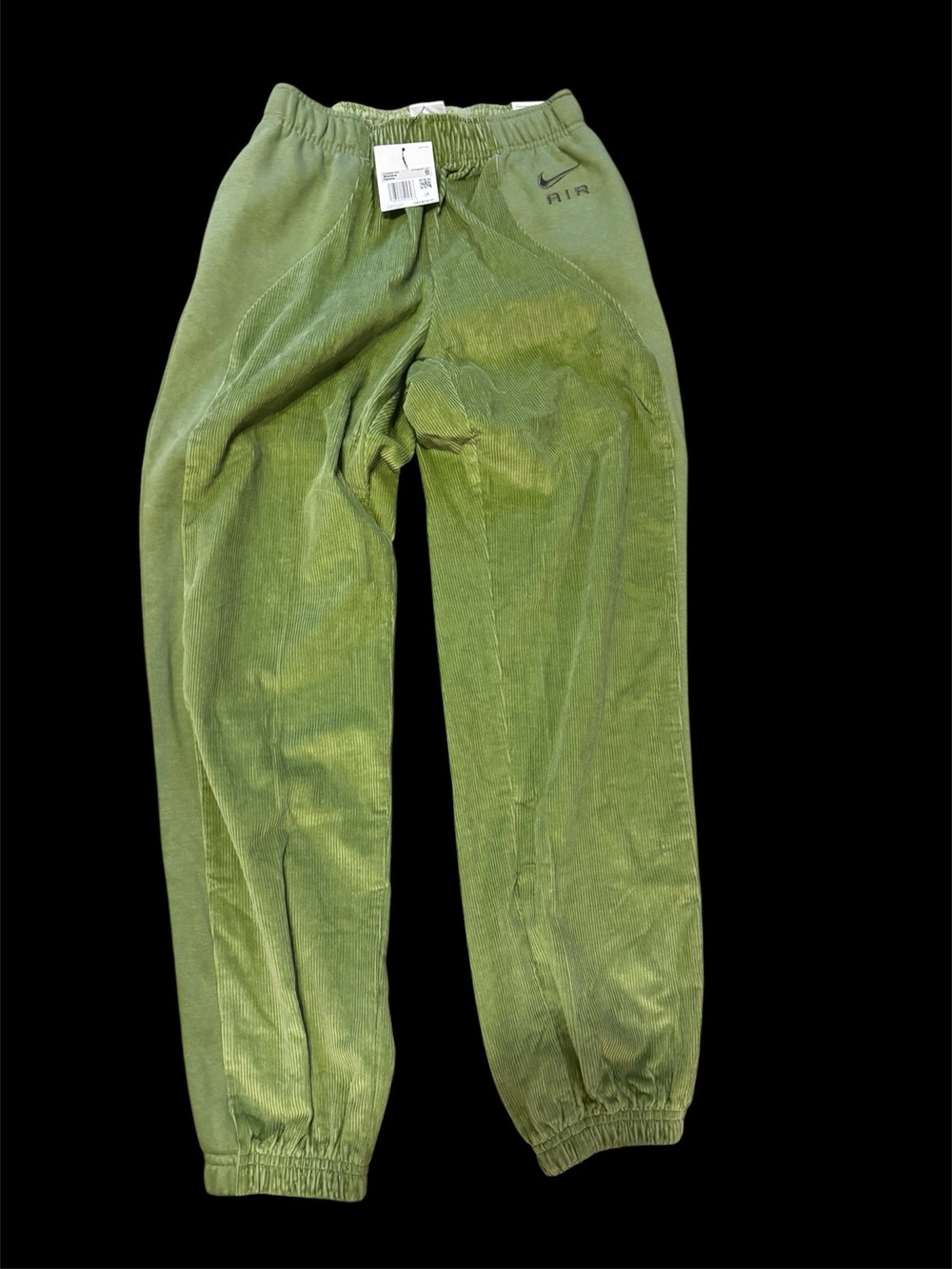 Nike air brand new high waisted Olive Corduroy Joggers - Green size  XS